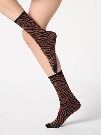 OROBLU | Calcetines finos SAVAGE 50 negro / cacao | braun